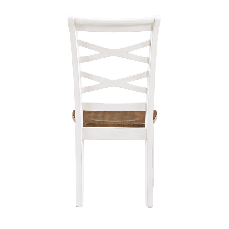 Pemberly Row Wood Dining Room Table and Chairs (Set of 7) in Cherry and White