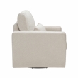 Pemberly Row Contemporary Boucle Swivel Chair in Beige Finish