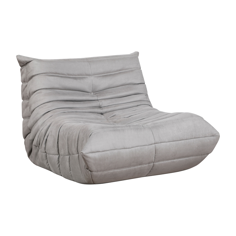 Pemberly Row Contemporary Microfiber Accent chair in Gray Finish