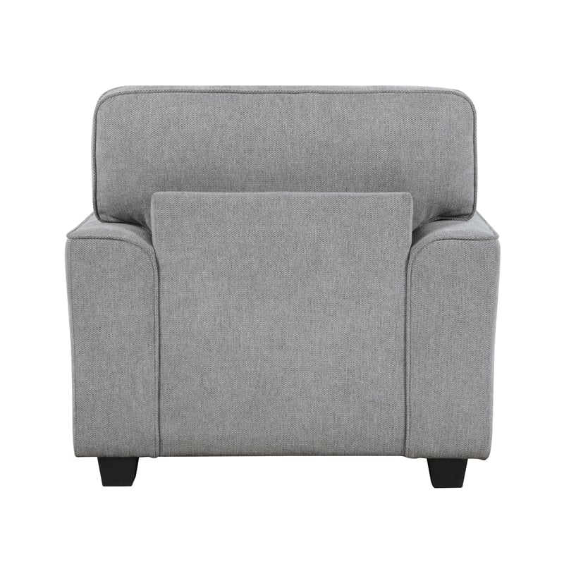 Pemberly Row Contemporary Chenille Fabric Chair in Gray Finish