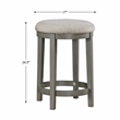 Pemberly Row Farmhouse Textured Counter Height Stool Set of 2 in Gray