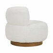 Pemberly Row Contemporary Sherpa Fabric Upholstery Swivel Chair in White