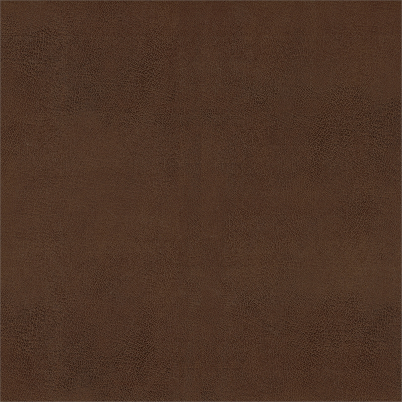 Pemberly Row Mid-Century Faux leather Accent Chair in Brown Finish