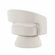 Pemberly Row Contemporary Corduroy Swivel Chair in Beige Finish