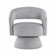 Pemberly Row Corduroy Fabric Upholstery Swivel Chair in Gray