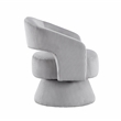 Pemberly Row Corduroy Fabric Upholstery Swivel Chair in Gray