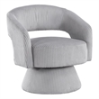 Pemberly Row Corduroy Fabric Upholstery Swivel Chair in Gray