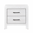 Pemberly Row Farmhouse Asian Hardwood Nightstand in White Finish