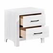Pemberly Row Farmhouse Asian Hardwood Nightstand in White Finish