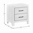Pemberly Row Farmhouse Asian Hardwood Nightstand in White Finish