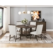 Pemberly Row Rubber Wood Round Dining Table in Wire Brushed Brown