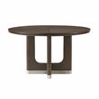 Pemberly Row Rubber Wood Round Dining Table in Wire Brushed Brown