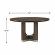Pemberly Row Rubber Wood Round Dining Table in Wire Brushed Brown