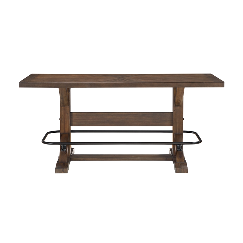 Pemberly Row Traditional Solid Wood Counter Height Table in Brown