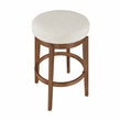 Pemberly Row Contemporary Boucle Fabric Swivel Pub Height Chair in White