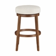 Pemberly Row Contemporary Boucle Fabric Swivel Pub Height Chair in White