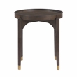 Pemberly Row Contemporary Asian Hardwood End Table in Dark Brown
