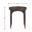 Pemberly Row Contemporary Asian Hardwood End Table in Dark Brown