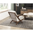 Pemberly Row Chenille Accent Chair in Beige and Pascal Brown finish