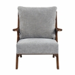 Pemberly Row Chenille Accent Chair in Gray and Pascal Brown finish