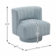 Pemberly Row Contemporary Textured Fabric Swivel Chair in Aqua Blue