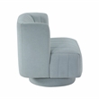 Pemberly Row Contemporary Textured Fabric Swivel Chair in Aqua Blue