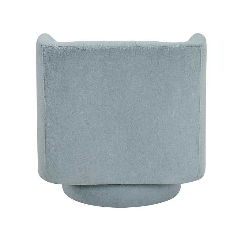 Pemberly Row Contemporary Textured Fabric Swivel Chair in Aqua Blue