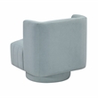 Pemberly Row Contemporary Textured Fabric Swivel Chair in Aqua Blue
