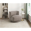 Pemberly Row Textured Fabric Upholstery Swivel Chair in Taupe