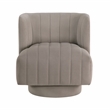 Pemberly Row Textured Fabric Upholstery Swivel Chair in Taupe