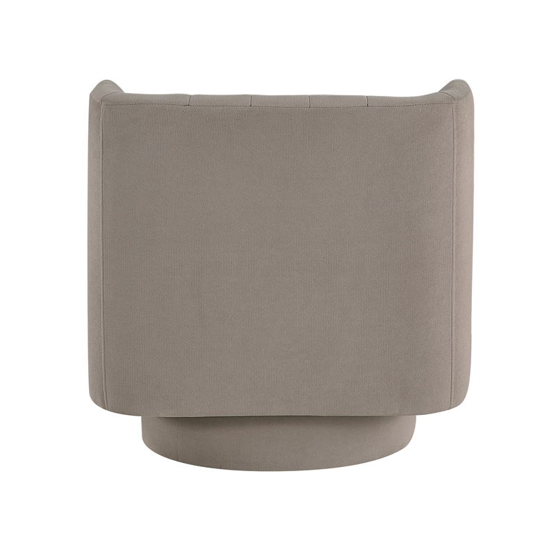 Pemberly Row Textured Fabric Upholstery Swivel Chair in Taupe