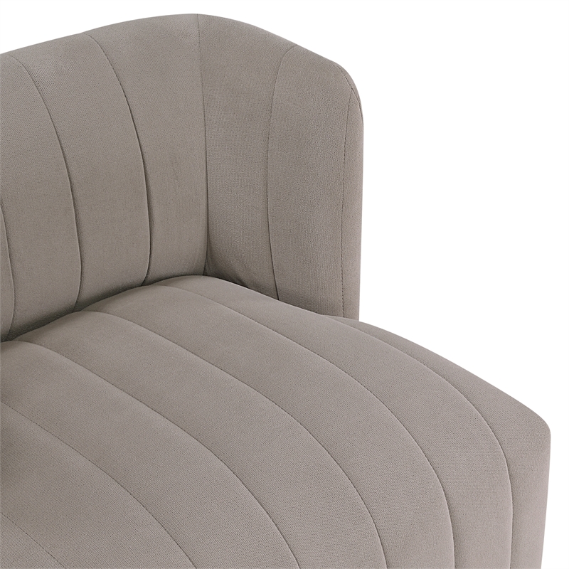 Pemberly Row Textured Fabric Upholstery Swivel Chair in Taupe