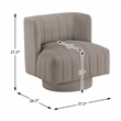 Pemberly Row Textured Fabric Upholstery Swivel Chair in Taupe