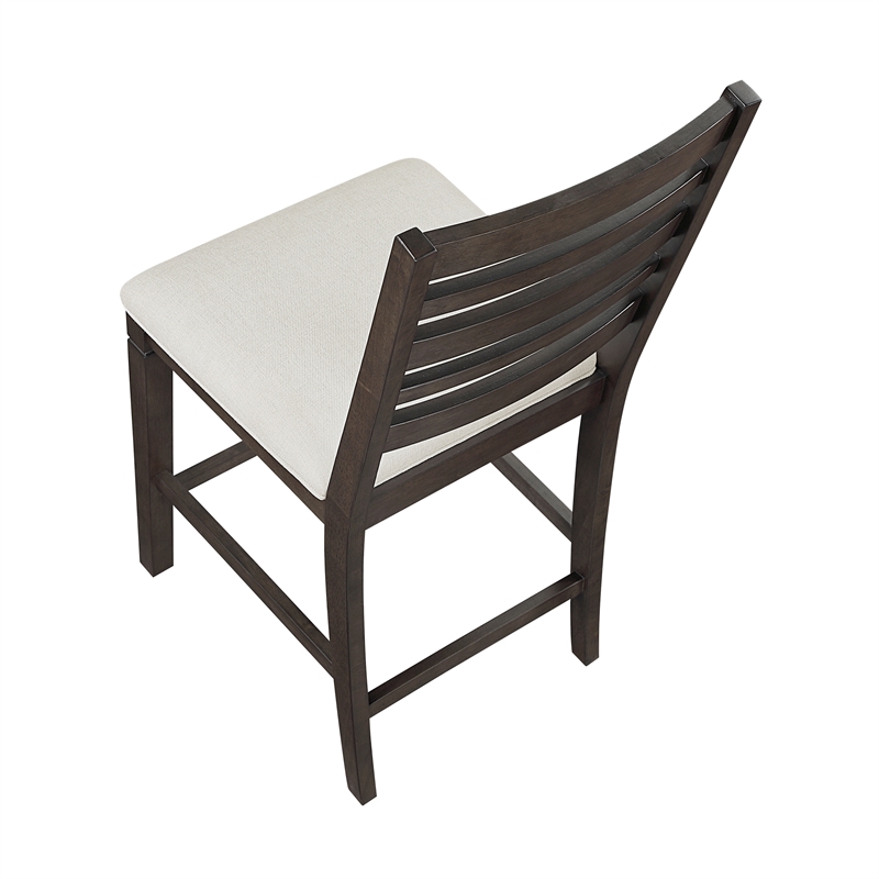 Pemberly Row Textured Counter Height Chair - Set of 2 in Beige