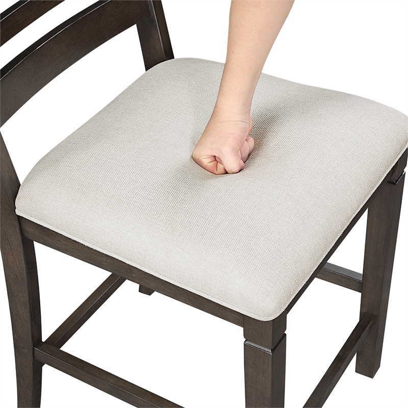Pemberly Row Textured Counter Height Chair - Set of 2 in Beige