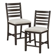 Pemberly Row Textured Counter Height Chair - Set of 2 in Beige