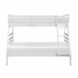 Pemberly Row Contemporary Pine Wood Twin/Full Bunk Bed in White