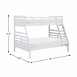 Pemberly Row Contemporary Pine Wood Twin/Full Bunk Bed in White