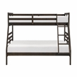 Pemberly Row Contemporary Pine Wood Twin/Full Bunk Bed in Dark Brown