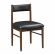 Pemberly Row Leather 5-Piece Dining Set (1 Table + 4 Side Chairs) in Black