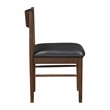 Pemberly Row Leather 5-Piece Dining Set (1 Table + 4 Side Chairs) in Black