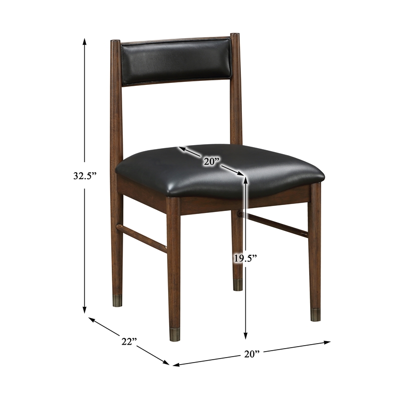 Pemberly Row Leather 5-Piece Dining Set (1 Table + 4 Side Chairs) in Black