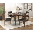 Pemberly Row Leather 5-Piece Dining Set (1 Table + 4 Side Chairs) in Black