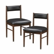 Pemberly Row Leather 5-Piece Dining Set (1 Table + 4 Side Chairs) in Black