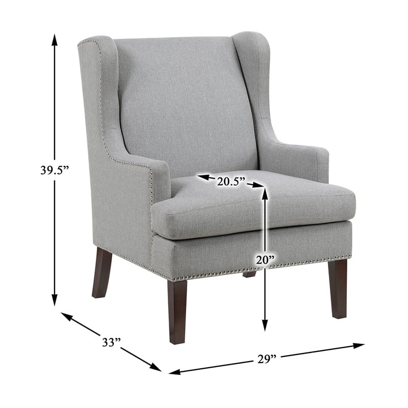 Pemberly Row Contemporary Textured Accent Chair in Gray Finish