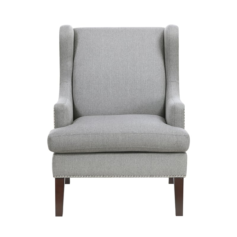 Pemberly Row Contemporary Textured Accent Chair in Gray Finish