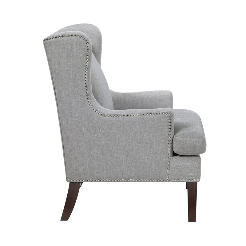 Pemberly Row Contemporary Textured Accent Chair in Gray Finish
