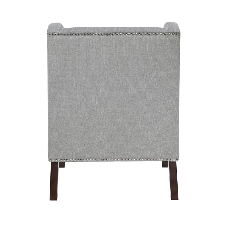 Pemberly Row Contemporary Textured Accent Chair in Gray Finish