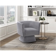 Pemberly Row Contemporary Velvet Swivel Chair in Gray Finish