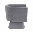 Pemberly Row Contemporary Velvet Swivel Chair in Gray Finish